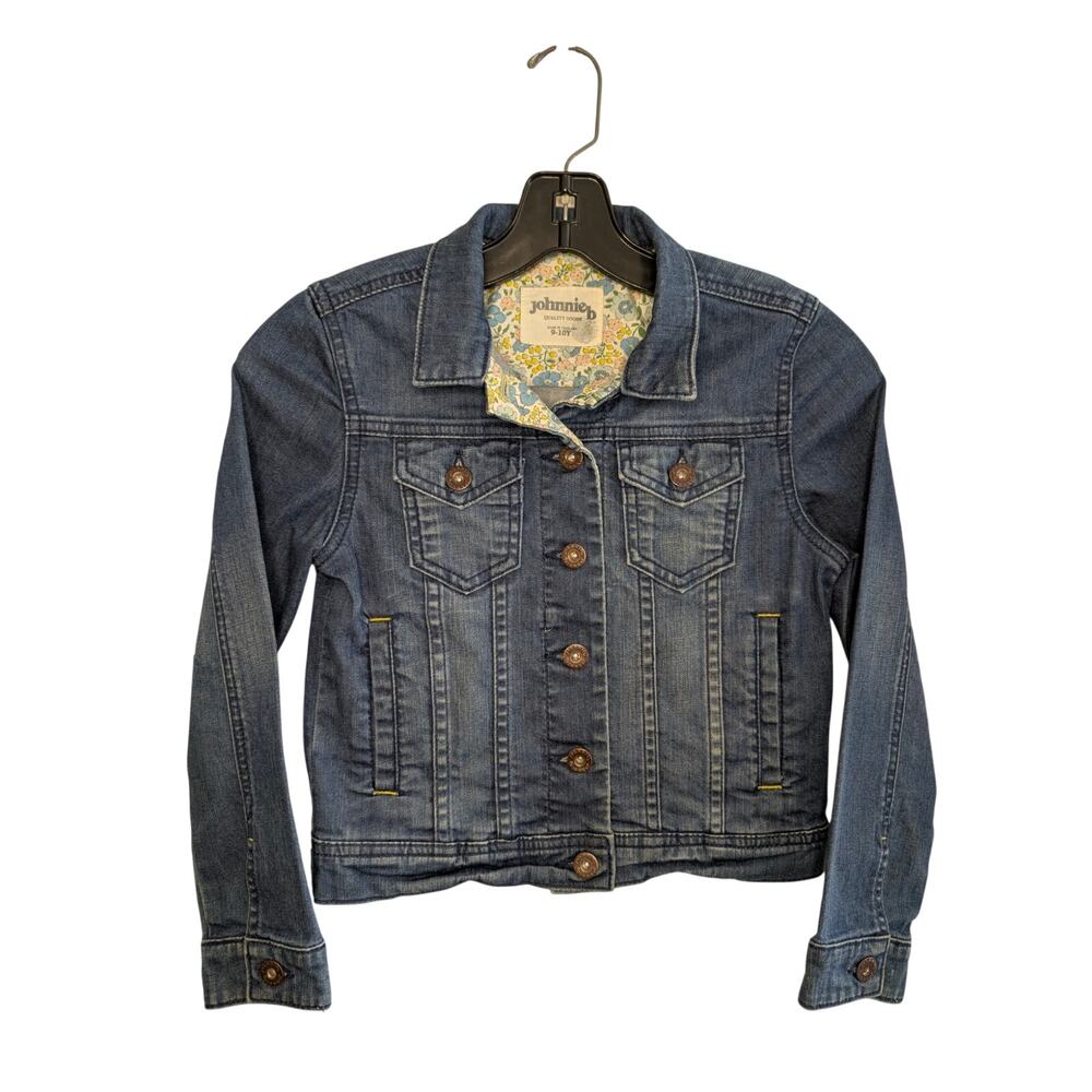 Johnnie b Girls Jackets, Blue Denim Button Down Trucker Jean Jacket, Sz 9-10